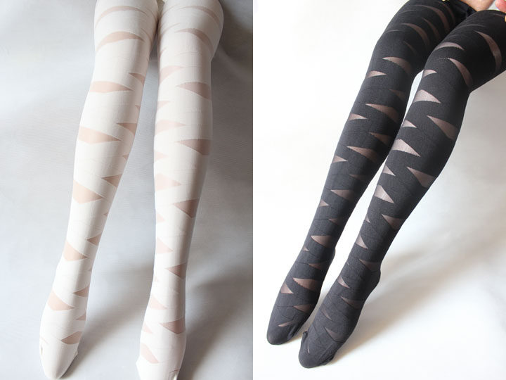 白色黑色交叉绑带 绷带款厚薄相间性感个性款连裤袜,女士内衣/男士内衣/家居服,连裤袜/打底袜,淘宝优惠券,粉丝福利购,淘宝优惠卷