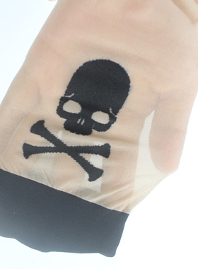 日系上肤下黑真假难辨假高筒黑色骷髅头款20D80D春秋款学院风连裤