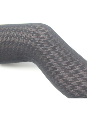 黑色镂空斜纹格性感复古气质优雅款天鹅绒100D春秋款微透肉连裤袜