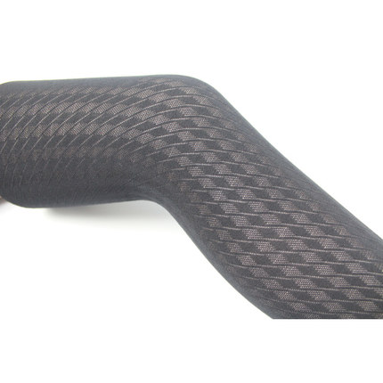 黑色镂空斜纹格性感复古气质优雅款天鹅绒100D春秋款微透肉连裤袜