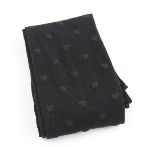 提花蝴蝶结剪刀花天鹅绒连裤袜