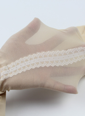 肤色提花白色蕾丝竖线花纹少女甜美 30D天鹅绒春夏款透肉连裤袜女