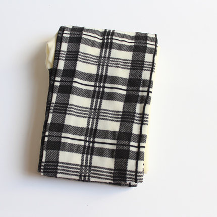 黑白色英伦制服风学院JK天鹅绒春秋裤100D微透肉连裤袜横格方块格