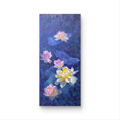 【荷花】高志定 70*150 雨露麻布面油彩 SH1740