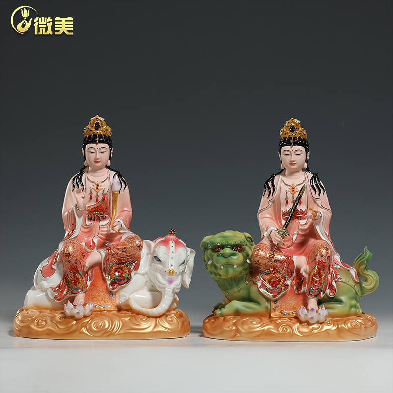 微美陶瓷12至20寸文殊普贤神像