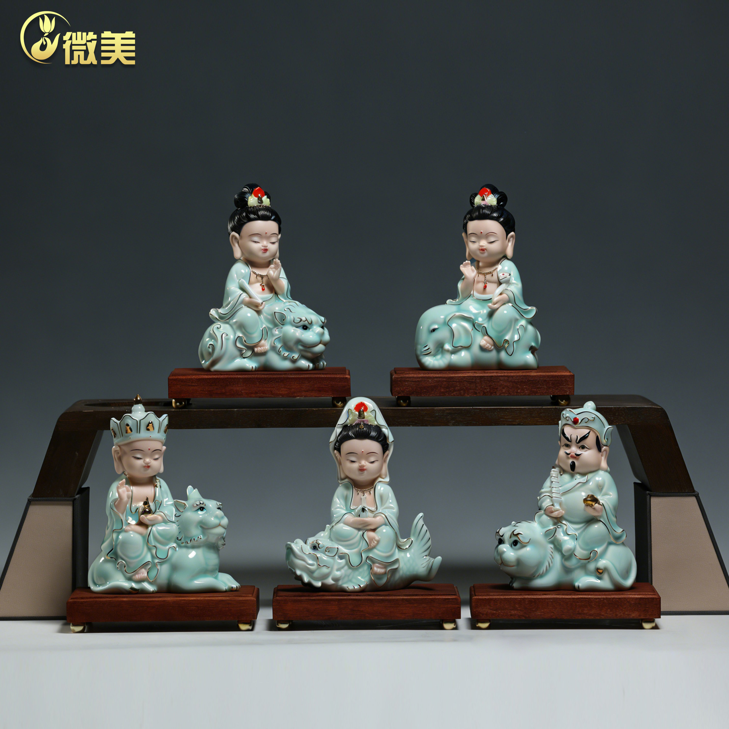 微美陶瓷五大菩萨佛像