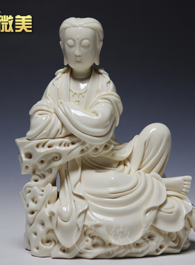 仿古风观世音菩萨陶瓷摆件艺术品