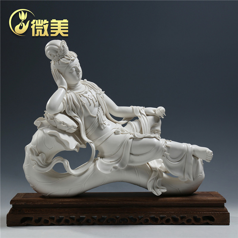德化陶瓷如意观音佛像摆设摆件