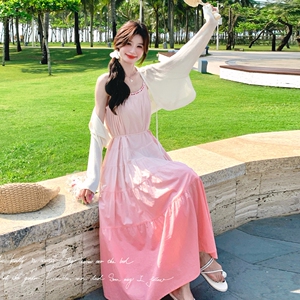 夏季新款 小开衫 渐变连衣裙两件套 2C018-K922-P165-K238图片