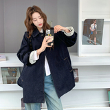 高级小众复古美式牛仔外套女春秋2025新款超火好看中长款夹克上衣，女装风衣，2C018