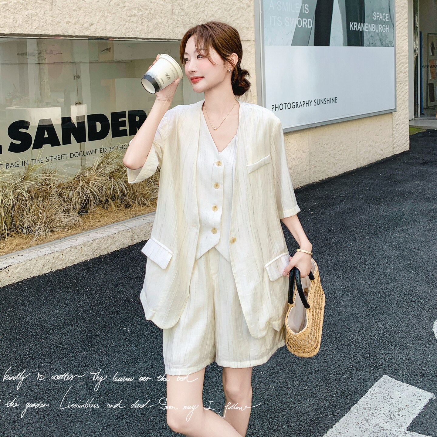 夏季新款休闲三件套2C018-6009-P165-K248,女装套装/套裙,2C018