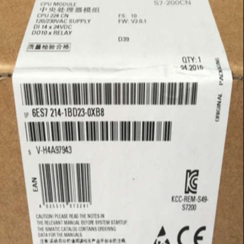 原装现货6ES7214-1BD23-0XB8全新 S7-200CN CPU224AC/DC/Rly14
