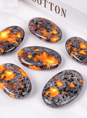 天然水晶火焰石把玩水晶原石打磨热敷石瑜伽按摩石鱼缸装饰石