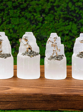 天然水晶摩洛哥石膏石塔矿工摆件石膏塔矿标家居装饰石膏石