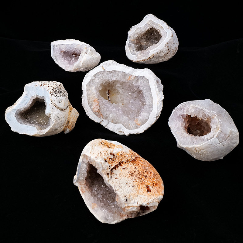 天然水晶玛瑙晶洞矿石标本 水晶原石裸石晶洞家居装饰聚宝盆摆件