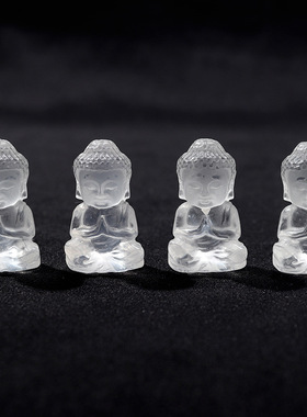 天然白水晶宝宝佛摆件手工diy雕刻弥勒佛观音水晶雕刻件批发