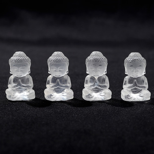 天然白水晶宝宝佛摆件手工diy雕刻弥勒佛观音水晶雕刻件批发