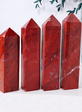 天然红碧玉单尖柱摆件红碧玉打磨能量石柱家居装饰工艺品摆件