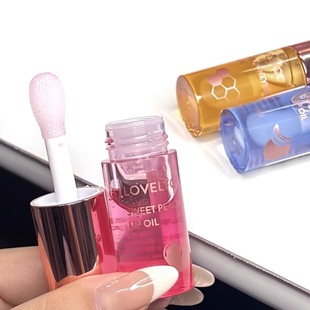 水光嘟嘟唇!lovelycc唇油透明唇蜜水光滋润保湿去死皮玻璃唇蜂蜜