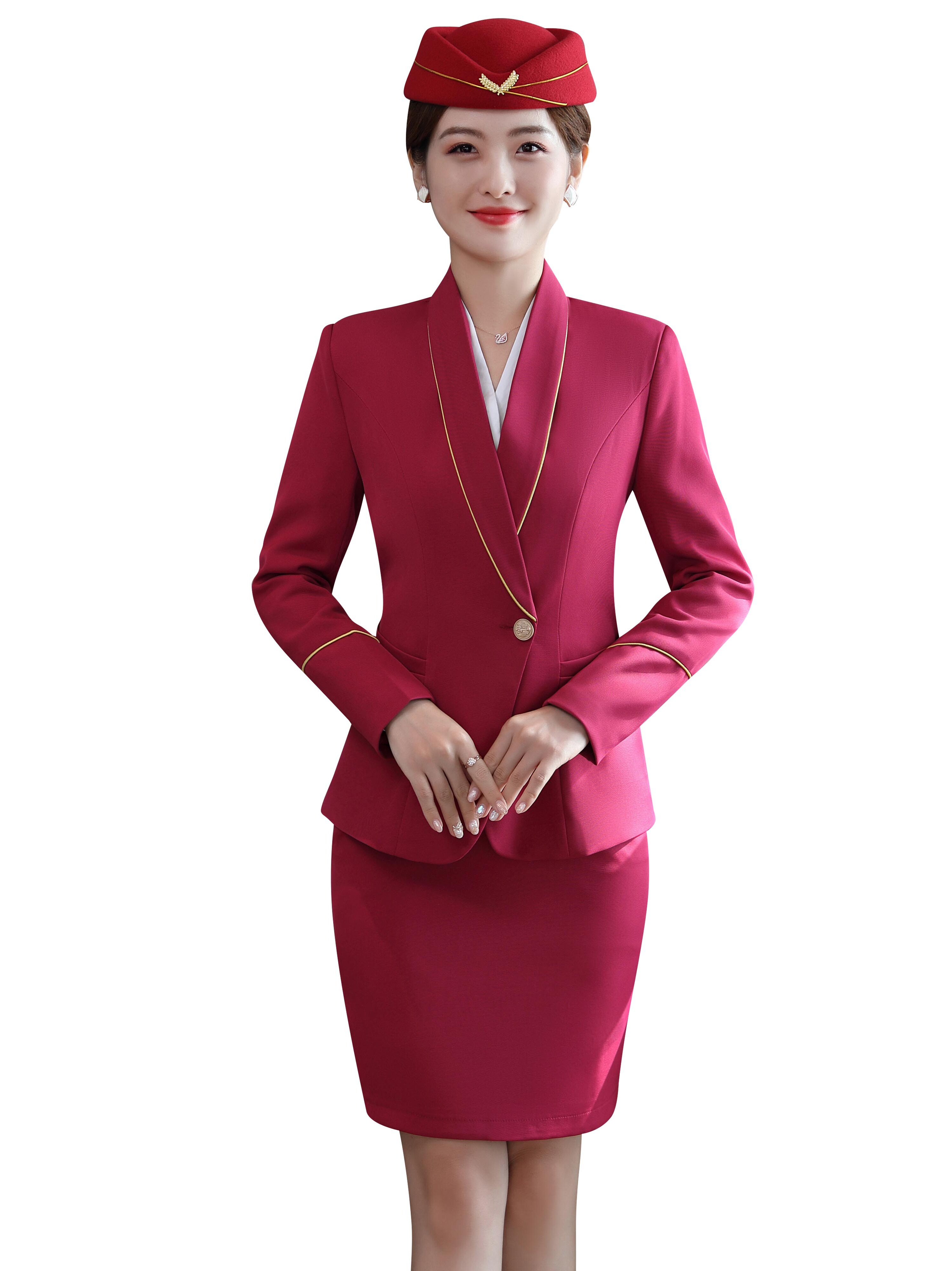 HOTEL FRONT DESK UNIFORMS TEMPERAMENT SOUTHERN AIRLINES HOSTESS UNIFORMS FLIGHT ATTENDANT INTERVIEWS PROFESSIONAL SUITS SKIRTS WELCOME RECEPTION UNIFORMS