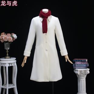 龙与虎cos服 逢坂大河cosplay白色毛呢外套冬装女大衣圣诞节假发