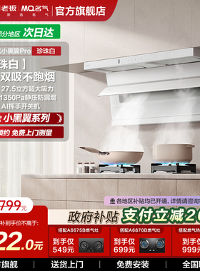 名气小黑翼Pro抽油烟机顶侧双吸三腔家用厨房大吸力A578老板出品