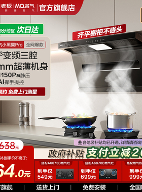 名气小黑翼Pro抽油烟机顶侧双吸厨房家用大吸力A586H补贴老板出品