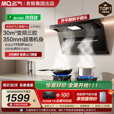 名气小黑翼Pro顶侧油烟机自旋洗