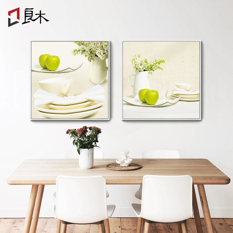 餐厅装饰画现代简约饭厅挂画清新水果酒杯壁画厨房餐厅墙画电表箱图片