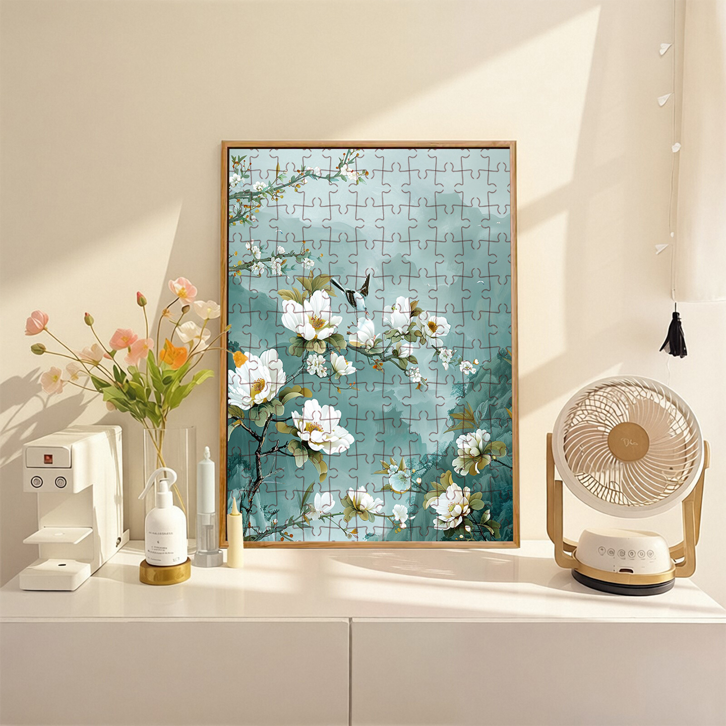 国风花鸟阁楼木质拼图成人