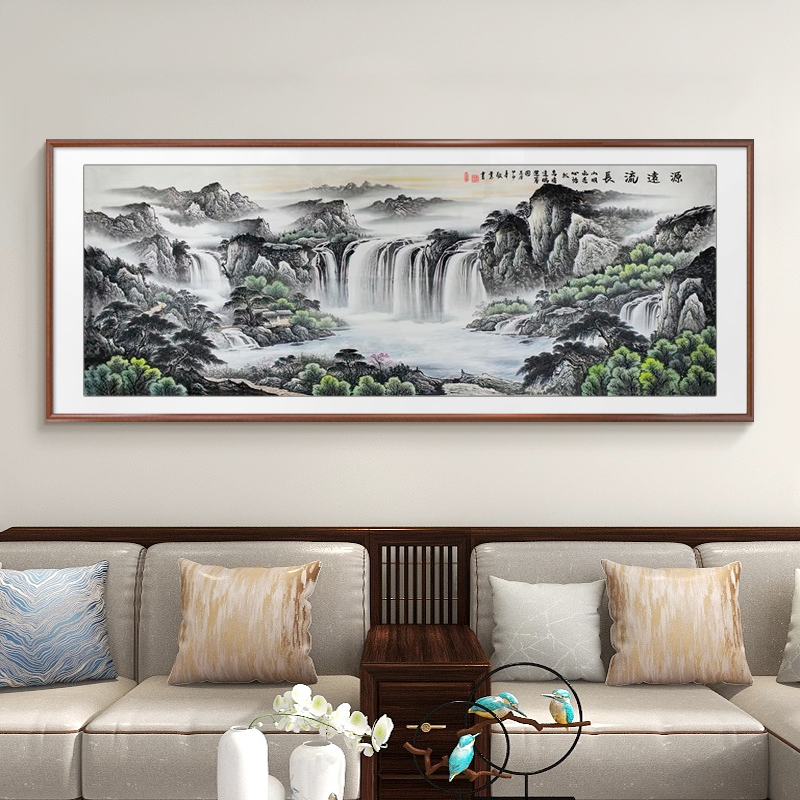 良木客厅新中式山水画装饰画