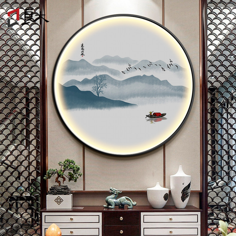 新中式led带灯装饰画禅意图片