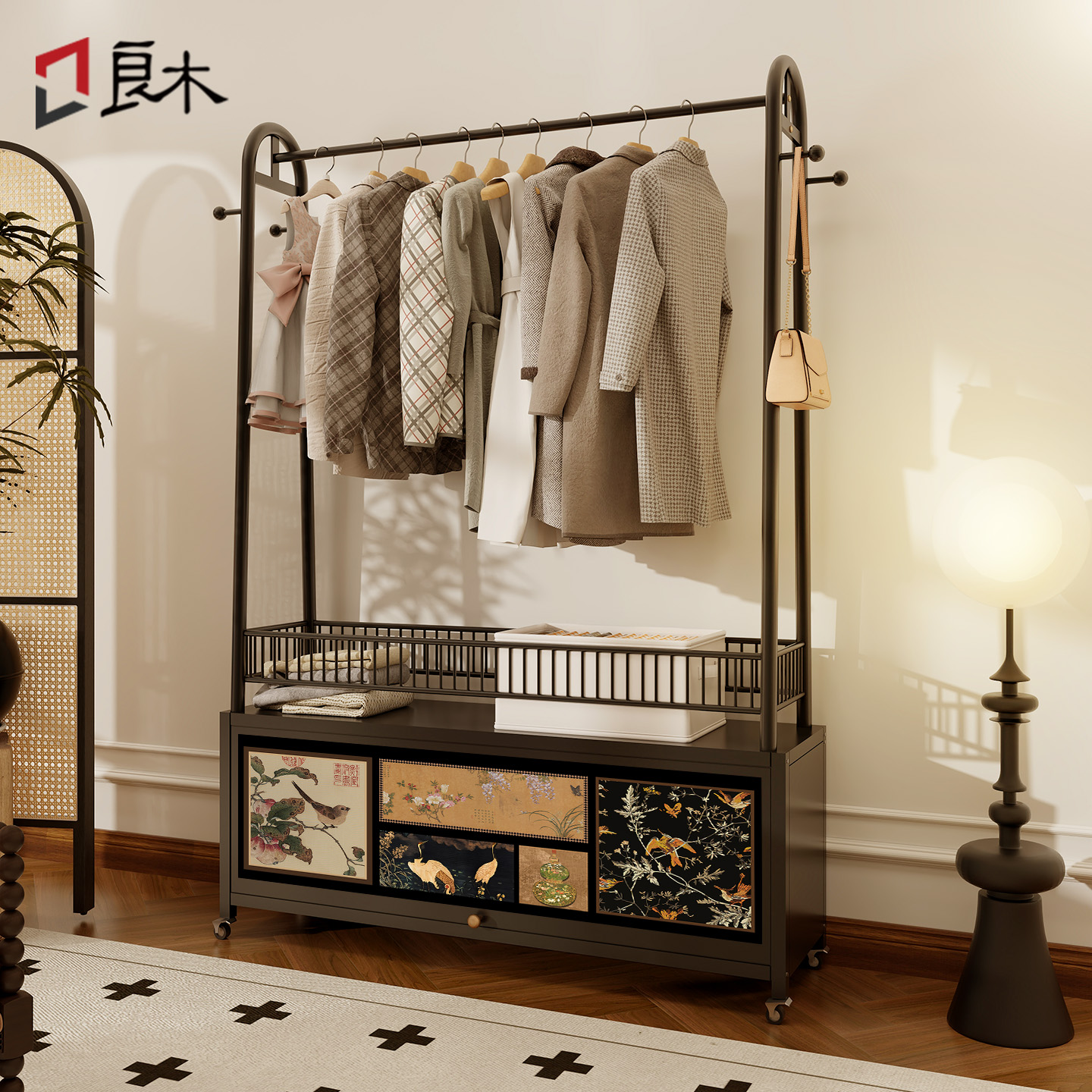 【爆款热卖中】可移动衣帽架