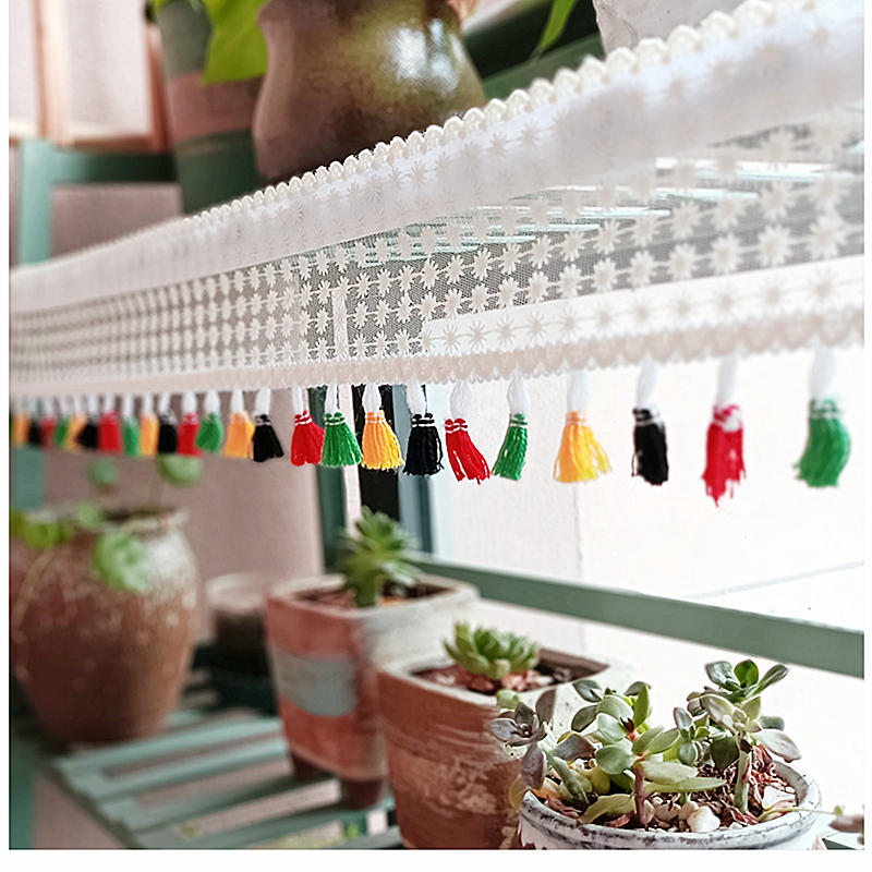 客厅卧室橱柜门帘花边装饰田园