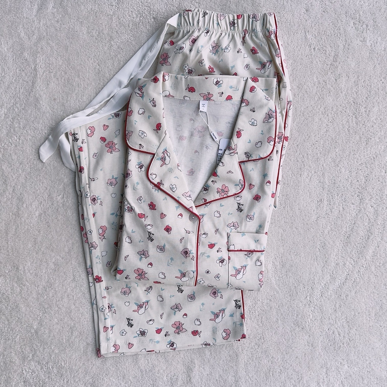 纯棉  保暖高克重软棉秋冬新款女士动物印花长袖裤睡衣家居服套装