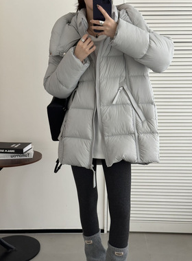 冰淇淋云朵泡芙羽绒服2025秋冬新款90白鸭绒连帽面包服外套潮8412