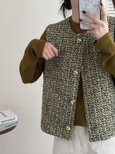 2026春季新款小金扣羊毛马甲女重工精致百搭背心坎肩上衣外套0372