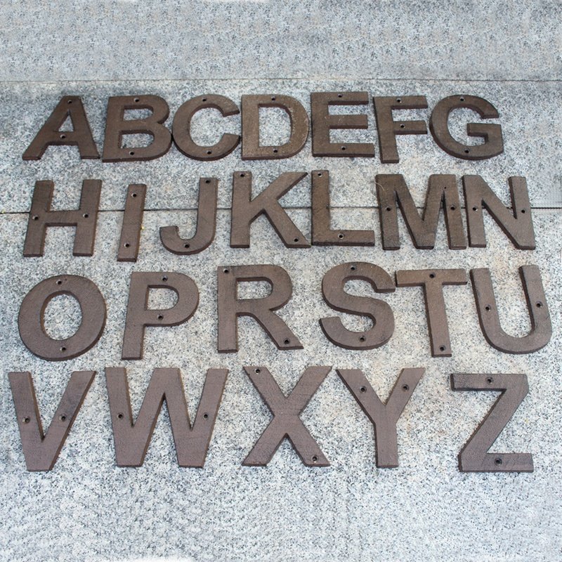 工业风欧式铁艺大号字母diy数字装饰酒吧餐厅咖啡馆壁饰桌门牌号