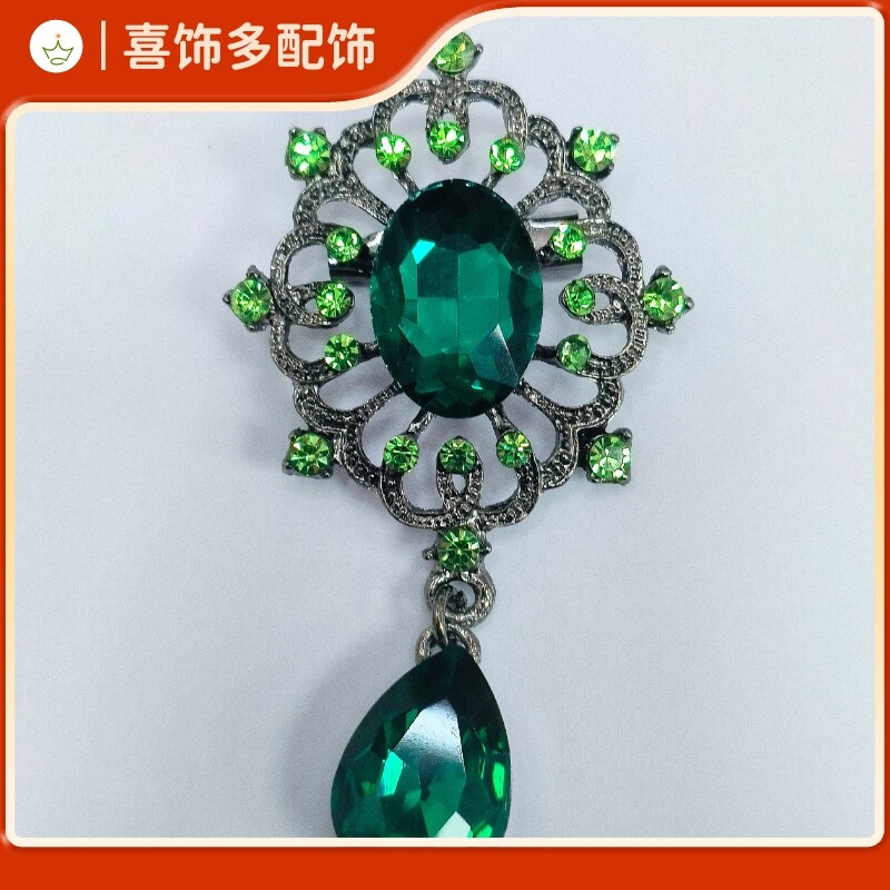 绿色系列夏季森林风百搭法式茶歇cos装扮裙洛丽塔裙表演胸针配饰