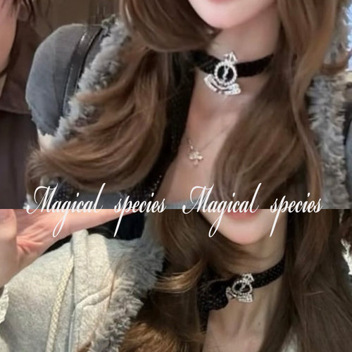 龙心同款丝绒choker颈带叠戴项链