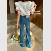 高腰四面弹百搭筒喇牛仔裤 TOP欧制蓝色微喇裤 2026年早春韩版 3100