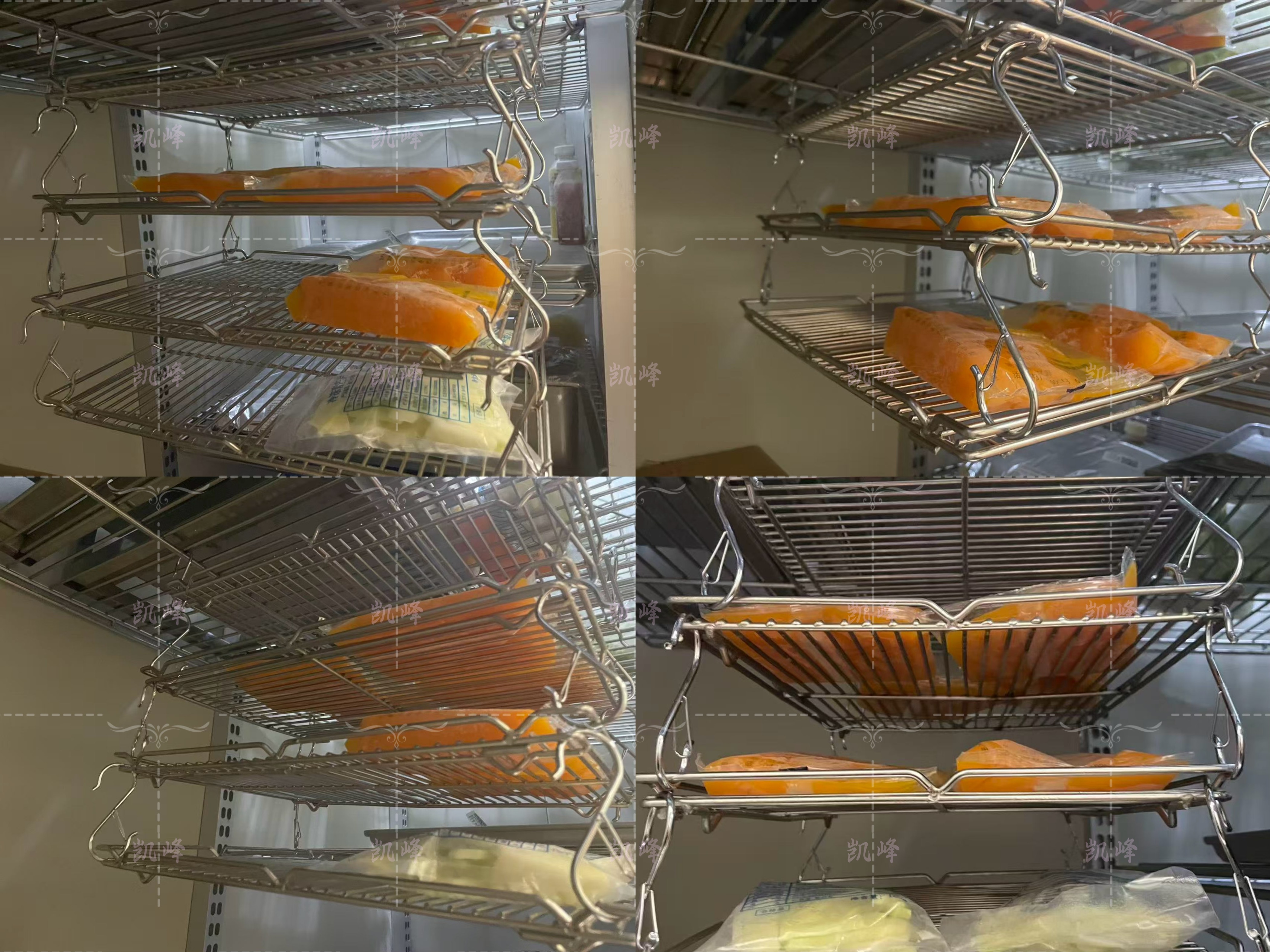 快餐店用鸡库菜库304防脱落S型挂钩搭配篦子提升收纳效率凯峰