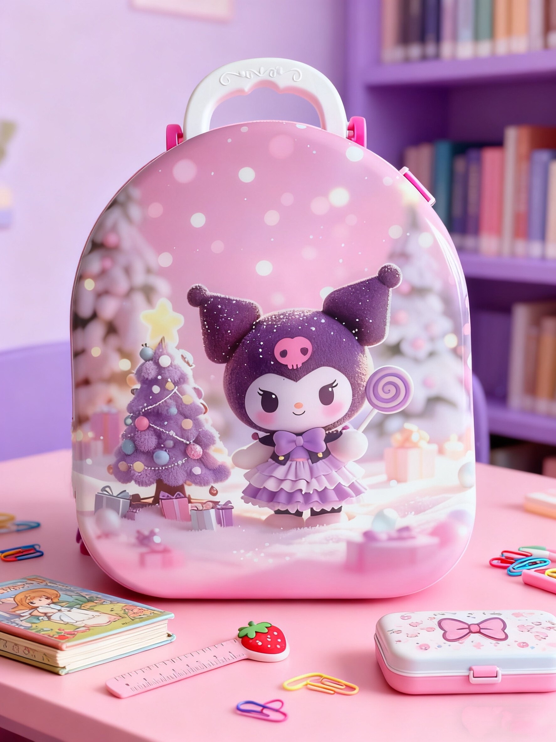 库洛米儿童化妆品套装女孩拉杆箱行李箱梳妆台过家家玩具生日礼物