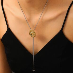 Stainless steel niche fringe snake bone chain necklace 项链