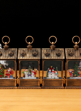 Christmas glow waterflood music box gift crystal ball lamp