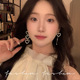 earrings heart with long hollowed out shaped woman桃心耳坠