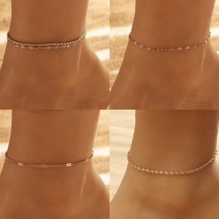 New simple beaded anklet for women Korean foot ornaments