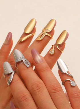 美甲镶钻穿戴甲指甲戒饰品