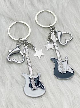 electric guitar Star Bass keychain Retro niche bag pendant