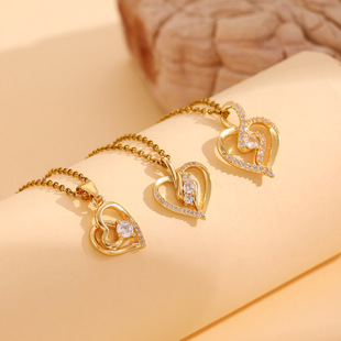 Simple heart collarbone necklace woman 欧美简约项链全新女式